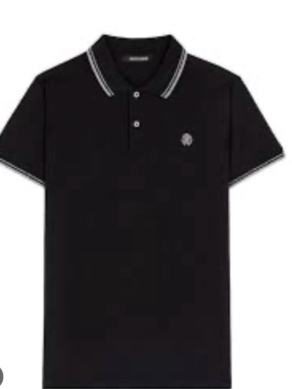 Roberto cavalier Men's Black Short-Sleeve Polo Shirt with Contrast Trim